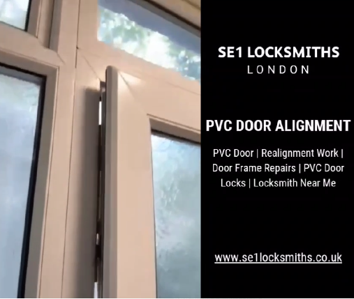 How long does it take to repair a misaligned PVC door?